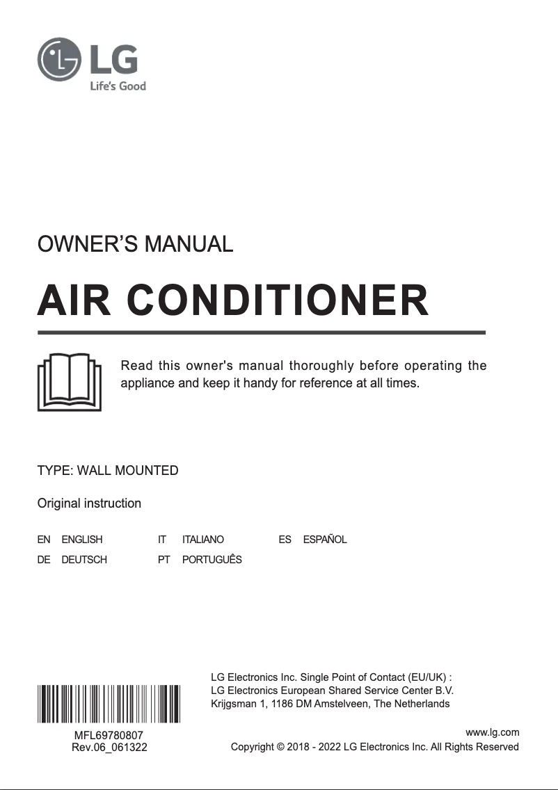 Page 1 de la notice Manuel utilisateur LG W12EG