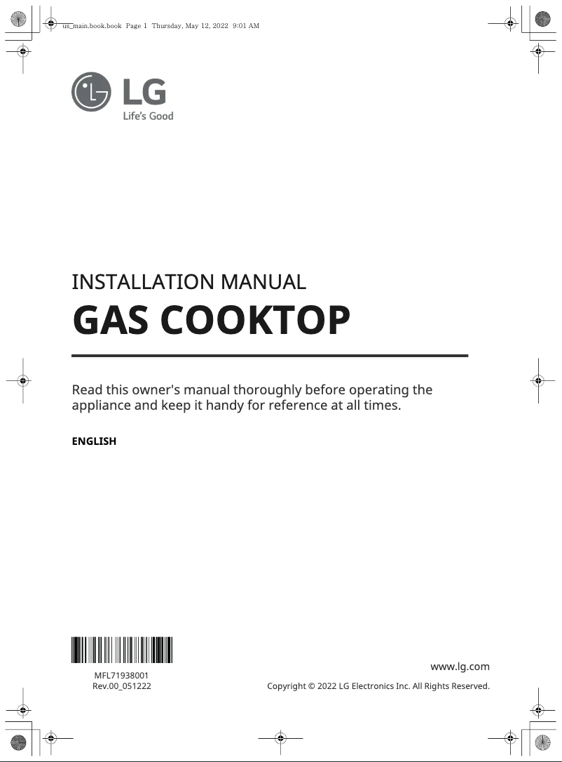 Page 1 de la notice Guide d'installation LG CBGS3628S