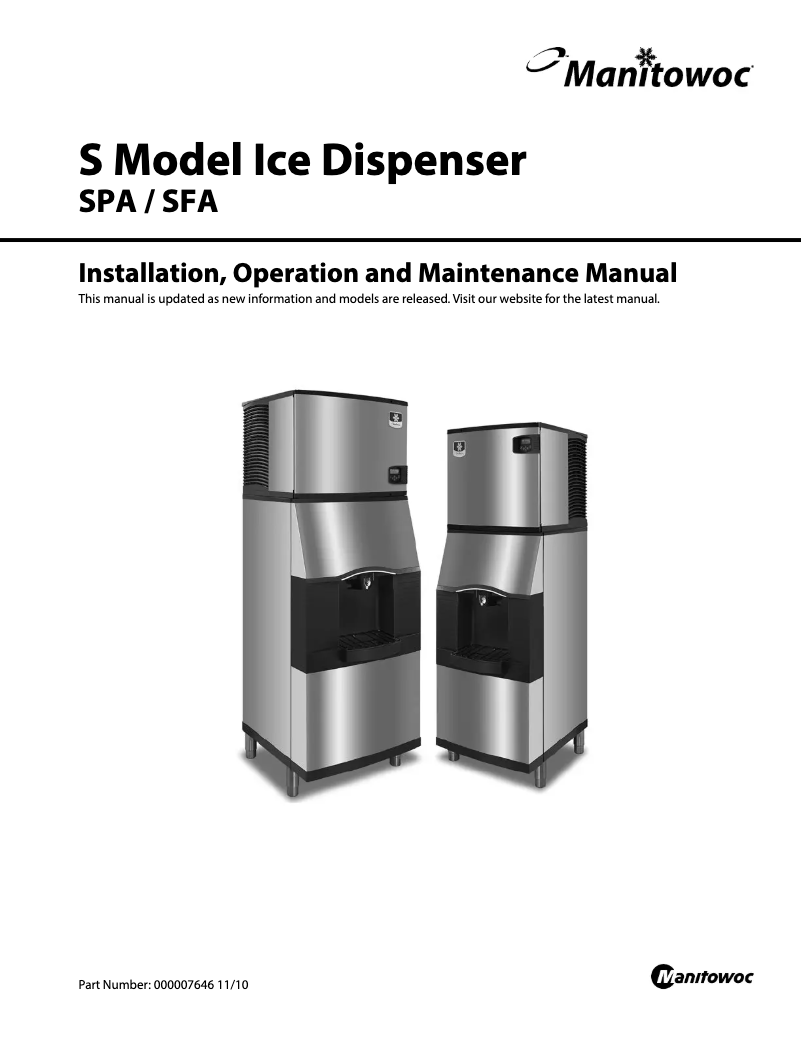 Página 1 del manual Manual de usuario Manitowoc SFA-291