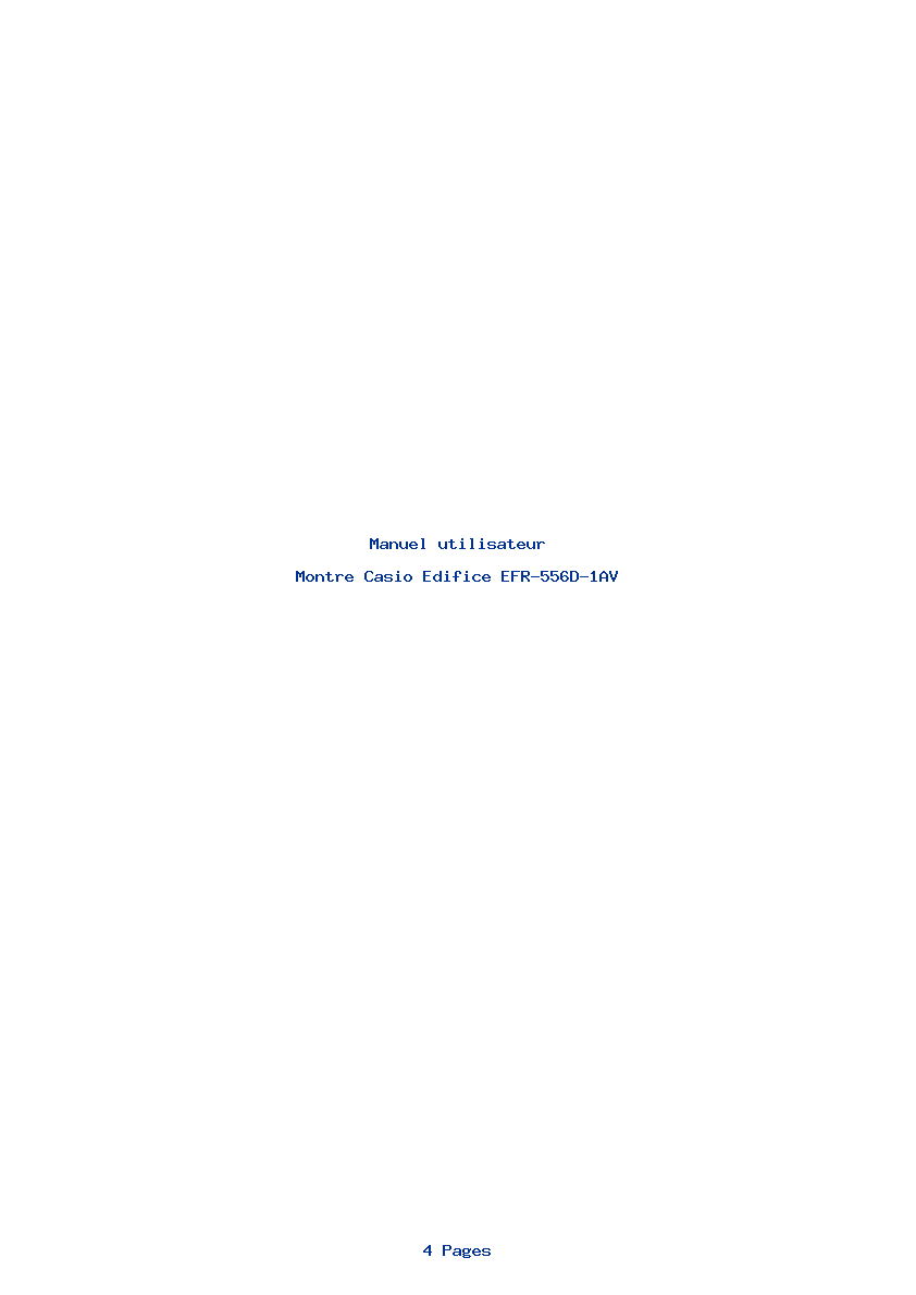 Page 1 de la notice Manuel utilisateur Casio Edifice EFR-556D-1AV