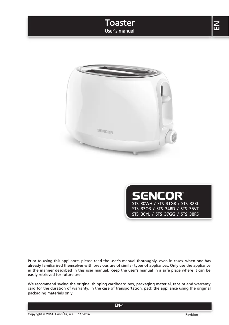 Página 1 del manual Manual de usuario Sencor STS 35VT