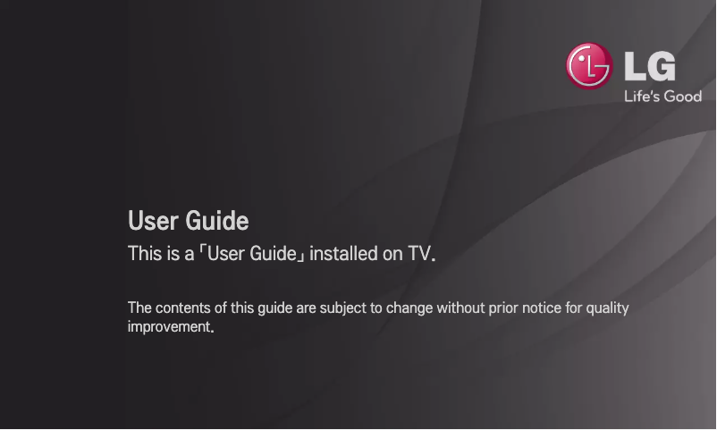 Page 1 of the manual User Manual LG 26LS350Y