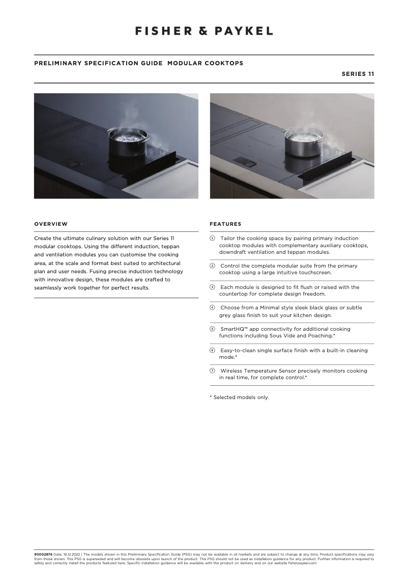 Página 1 del manual Ficha técnica Fisher & Paykel CIT392DX1
