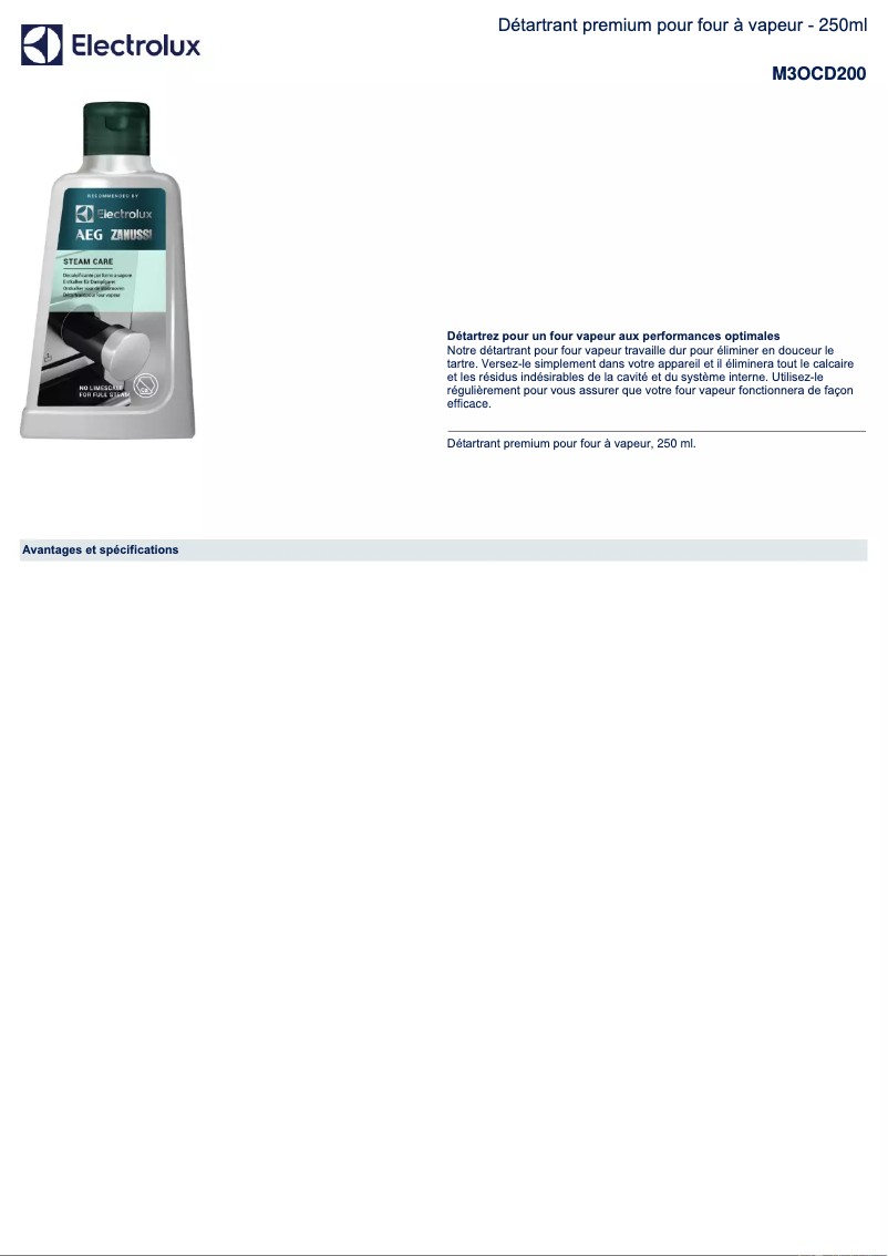 Page 1 de la notice Manuel utilisateur AEG M3OCD200