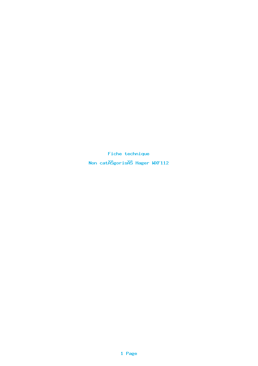 Image de la première page du manuel de l'appareil WXF112
