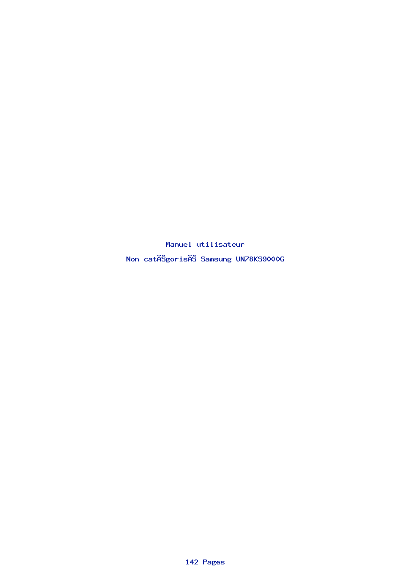 Page 1 de la notice Manuel utilisateur Samsung UN78KS9000G