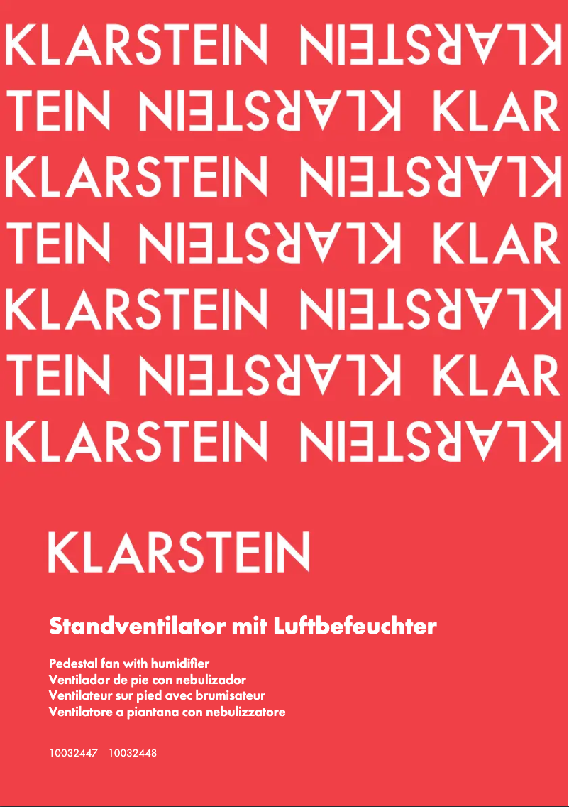 Page 1 of the manual User Manual Klarstein 10032447