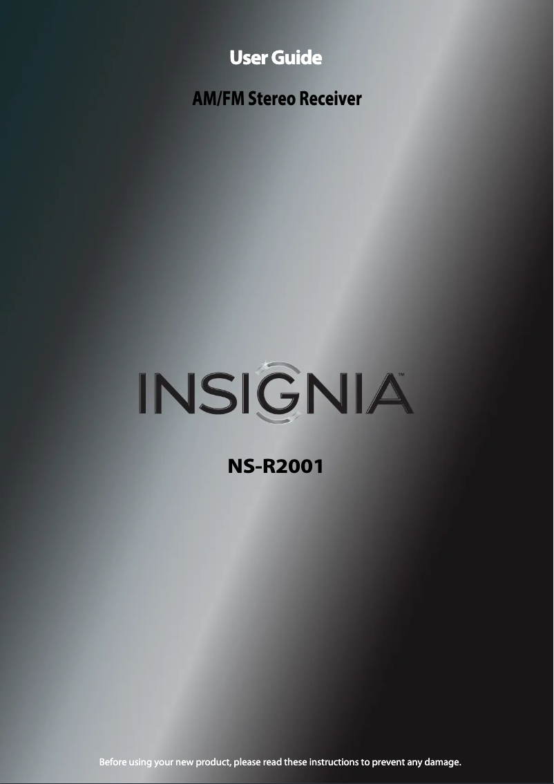 Page 1 de la notice Manuel utilisateur Insignia NS-R2001