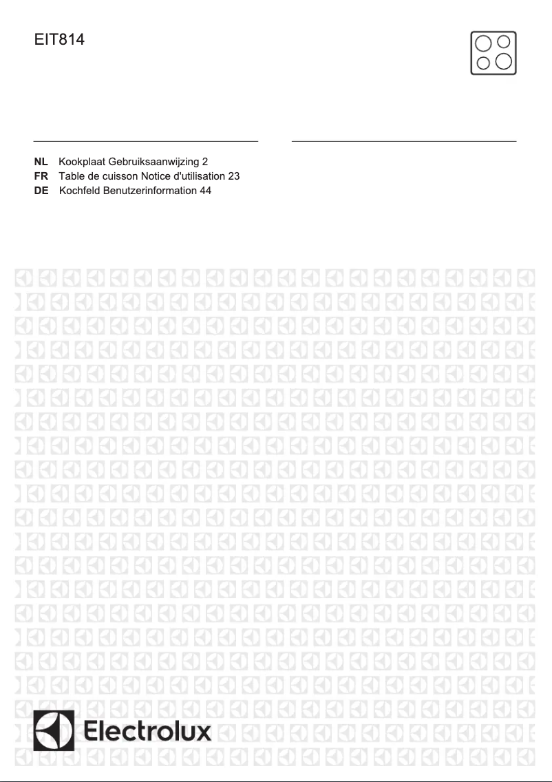 Page 1 de la notice Manuel utilisateur Electrolux EIT814