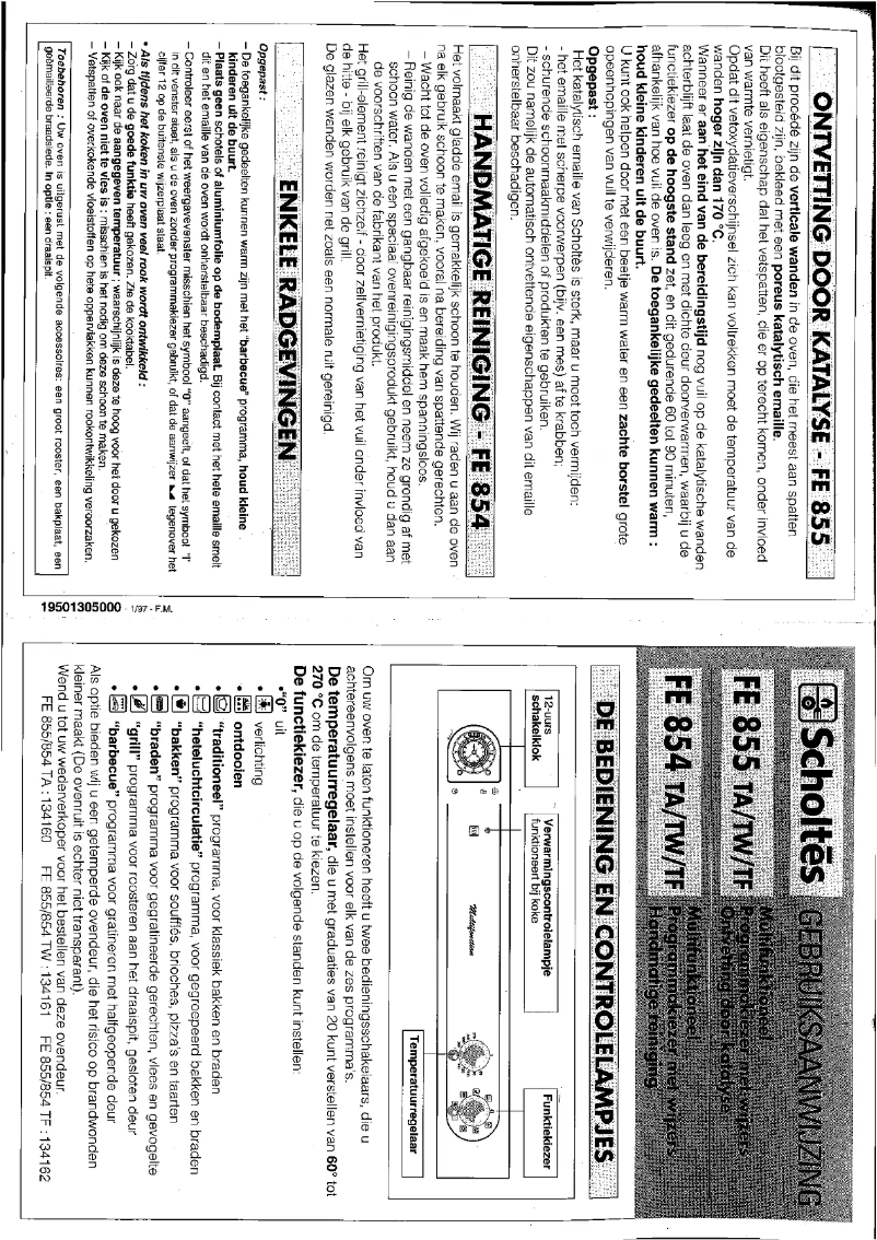 Página 1 del manual Manual de usuario Scholtès FE 855