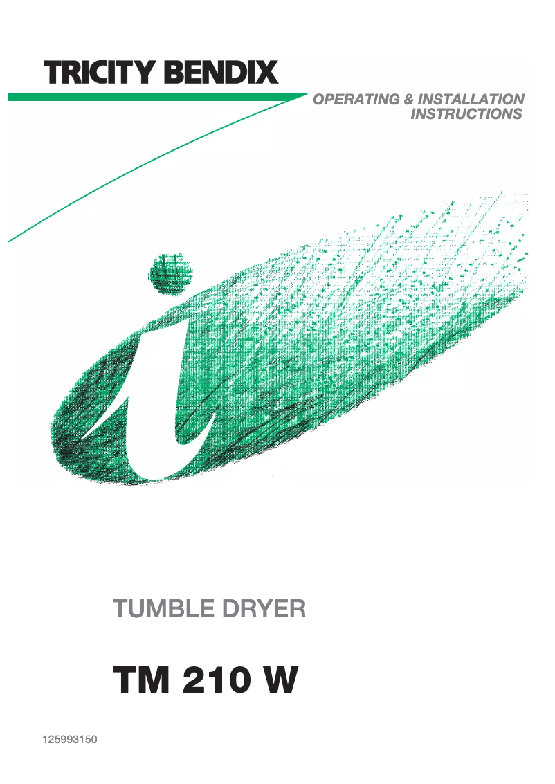 Página 1 del manual Manual de usuario Tricity Bendix TM 210 W