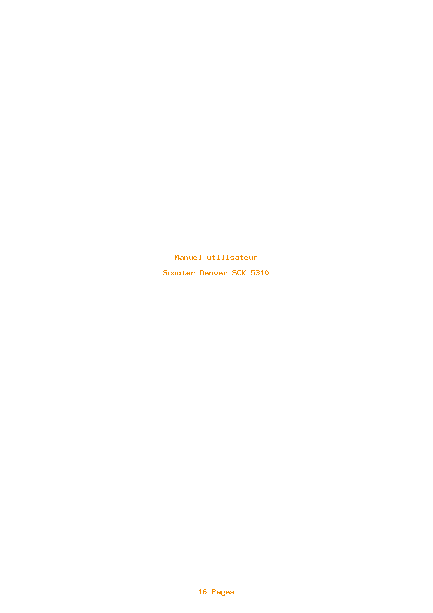Page 1 de la notice Manuel utilisateur Denver SCK-5310