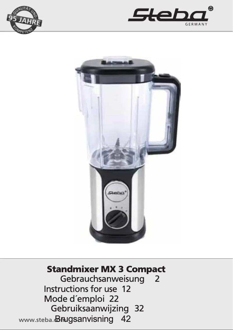 Page 1 de la notice Manuel utilisateur Steba MX 3 Compact