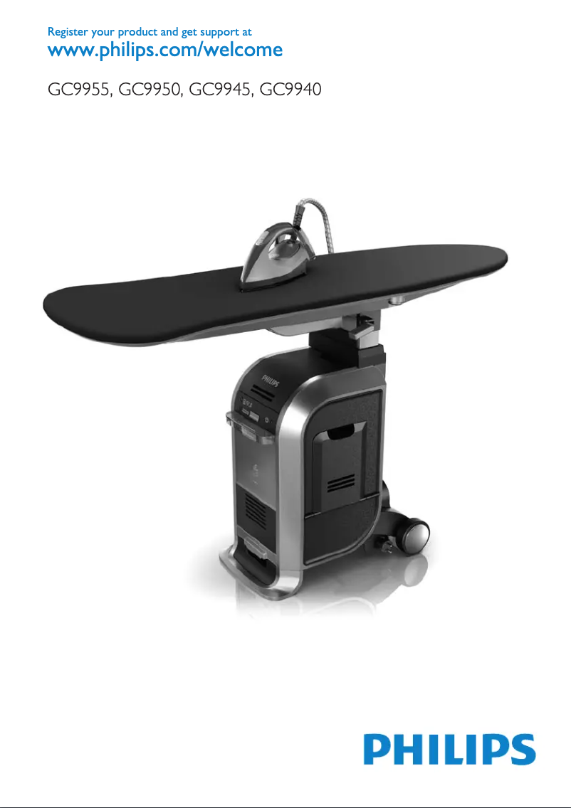 Image de la première page du manuel de l'appareil WardrobeCare GC9945