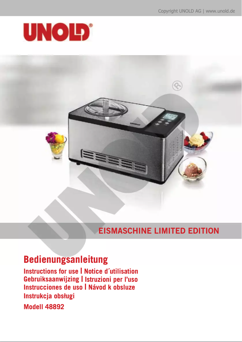 Página 1 del manual Manual de usuario Unold 48892