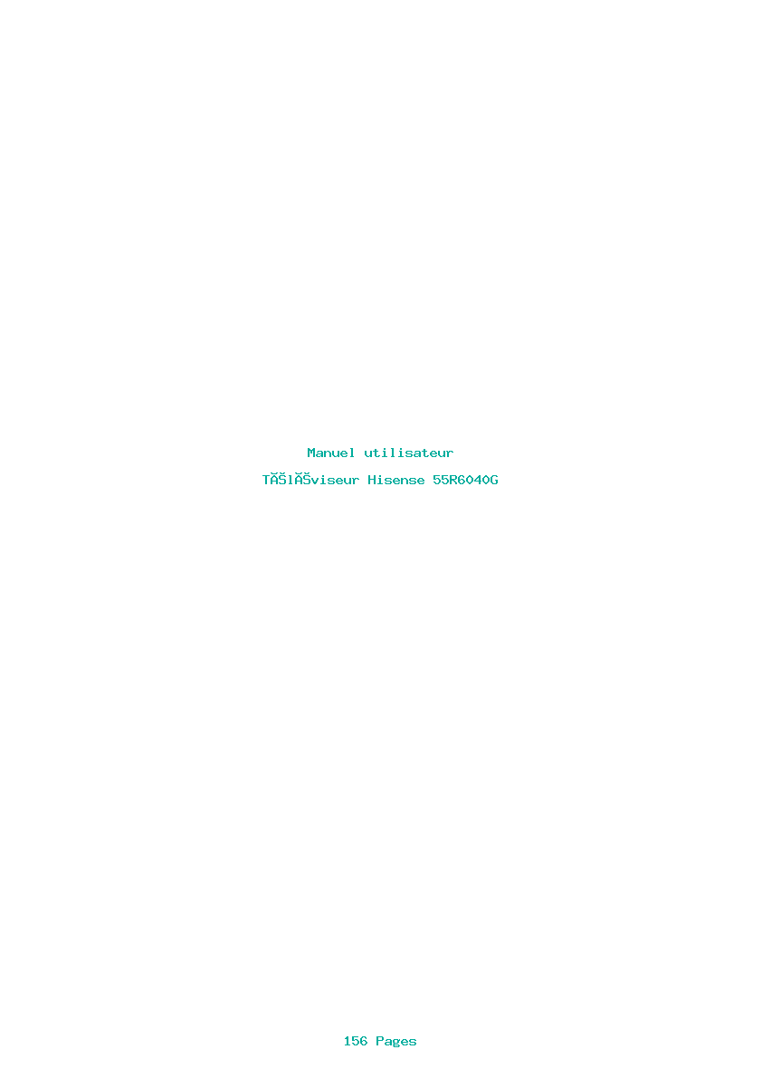 Page 1 de la notice Manuel utilisateur Hisense 55R6040G