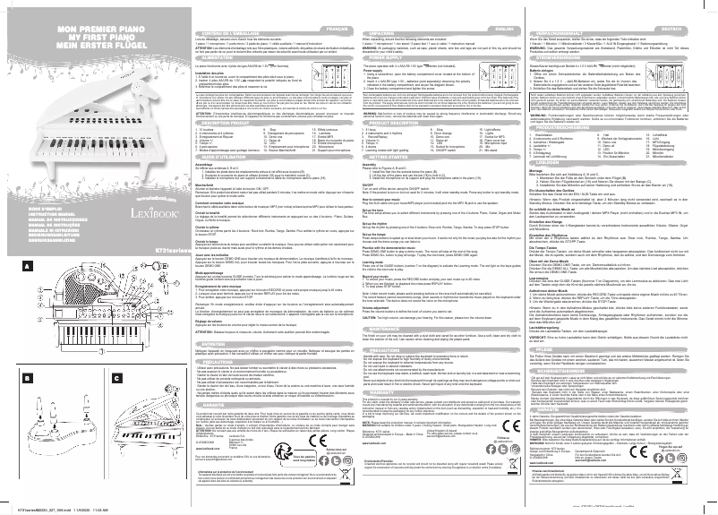 Page 1 de la notice Manuel utilisateur Lexibook K731