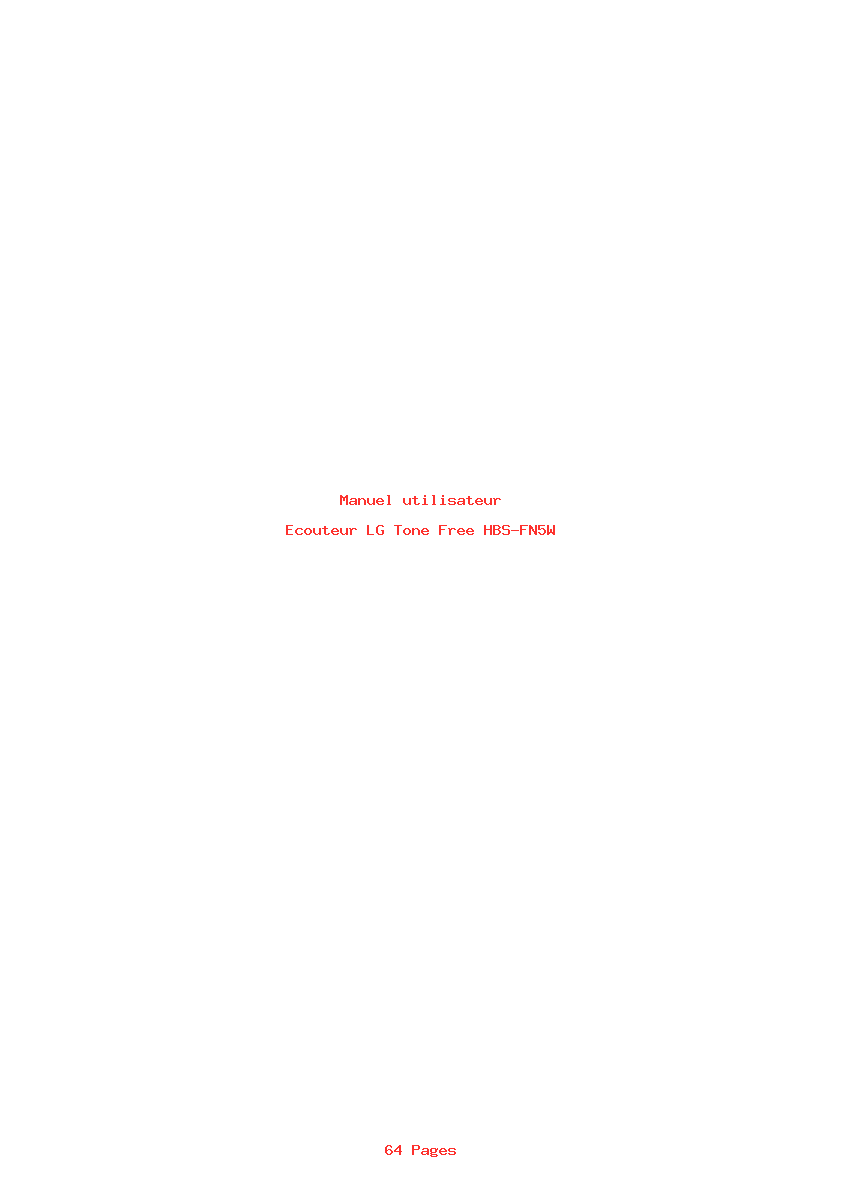 Page 1 de la notice Manuel utilisateur LG Tone Free HBS-FN5W