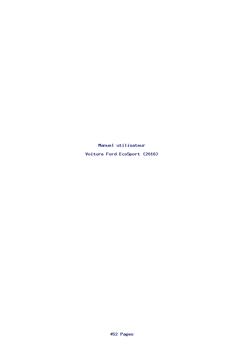 Page 1 de la notice Manuel utilisateur Ford EcoSport (2016)