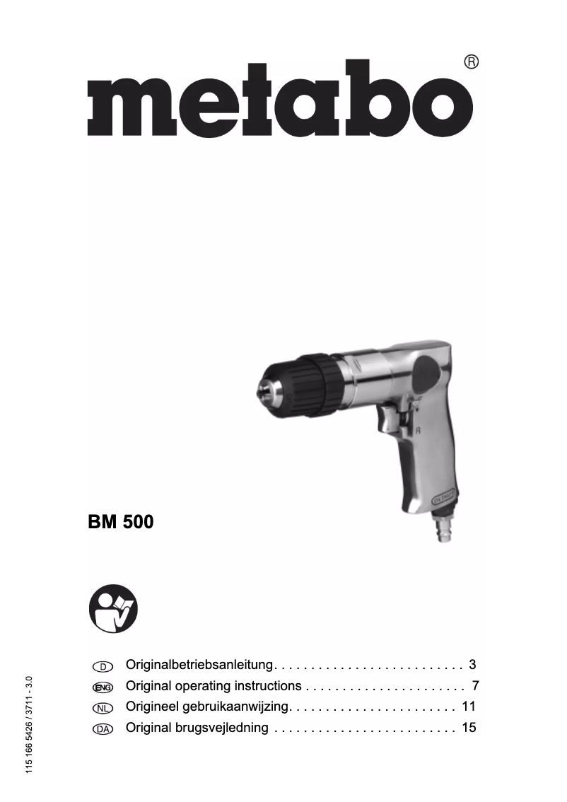 Page 1 of the manual User Manual Metabo BM 500