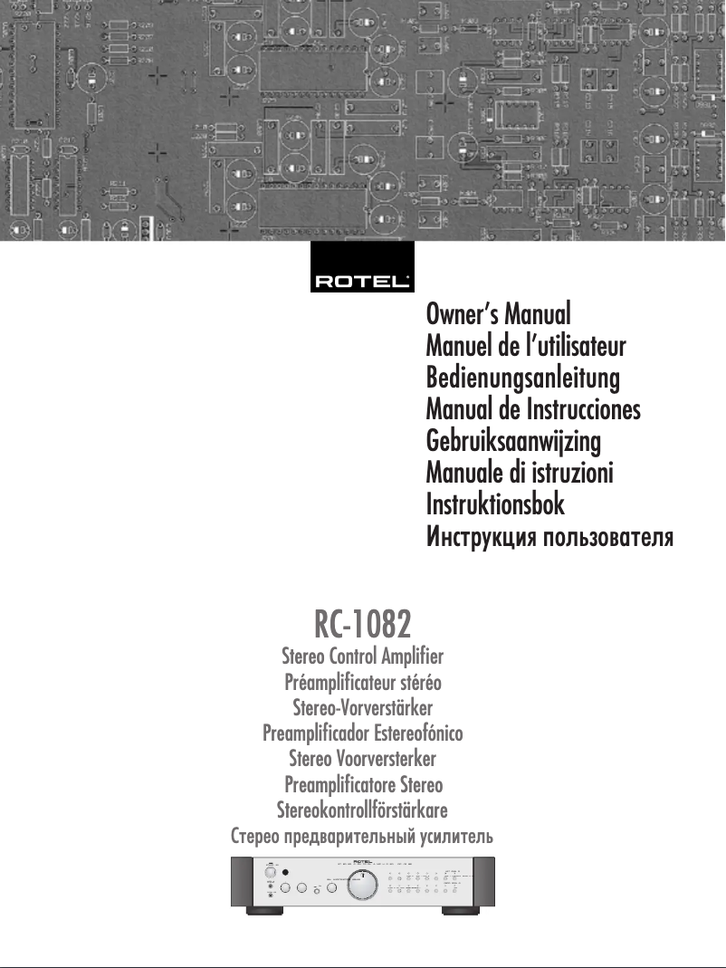 Página 1 del manual Manual de usuario Rotel RC-1082