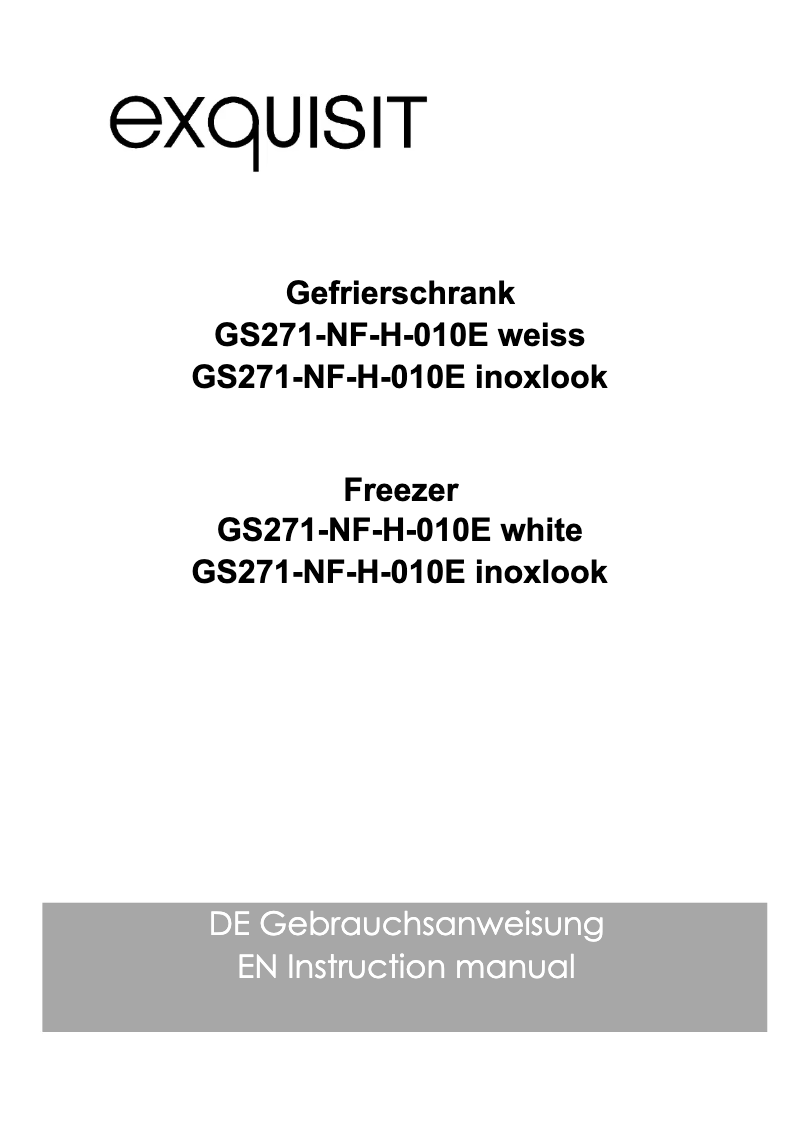 Page 1 de la notice Manuel utilisateur Exquisit GS271-NF-H-010D