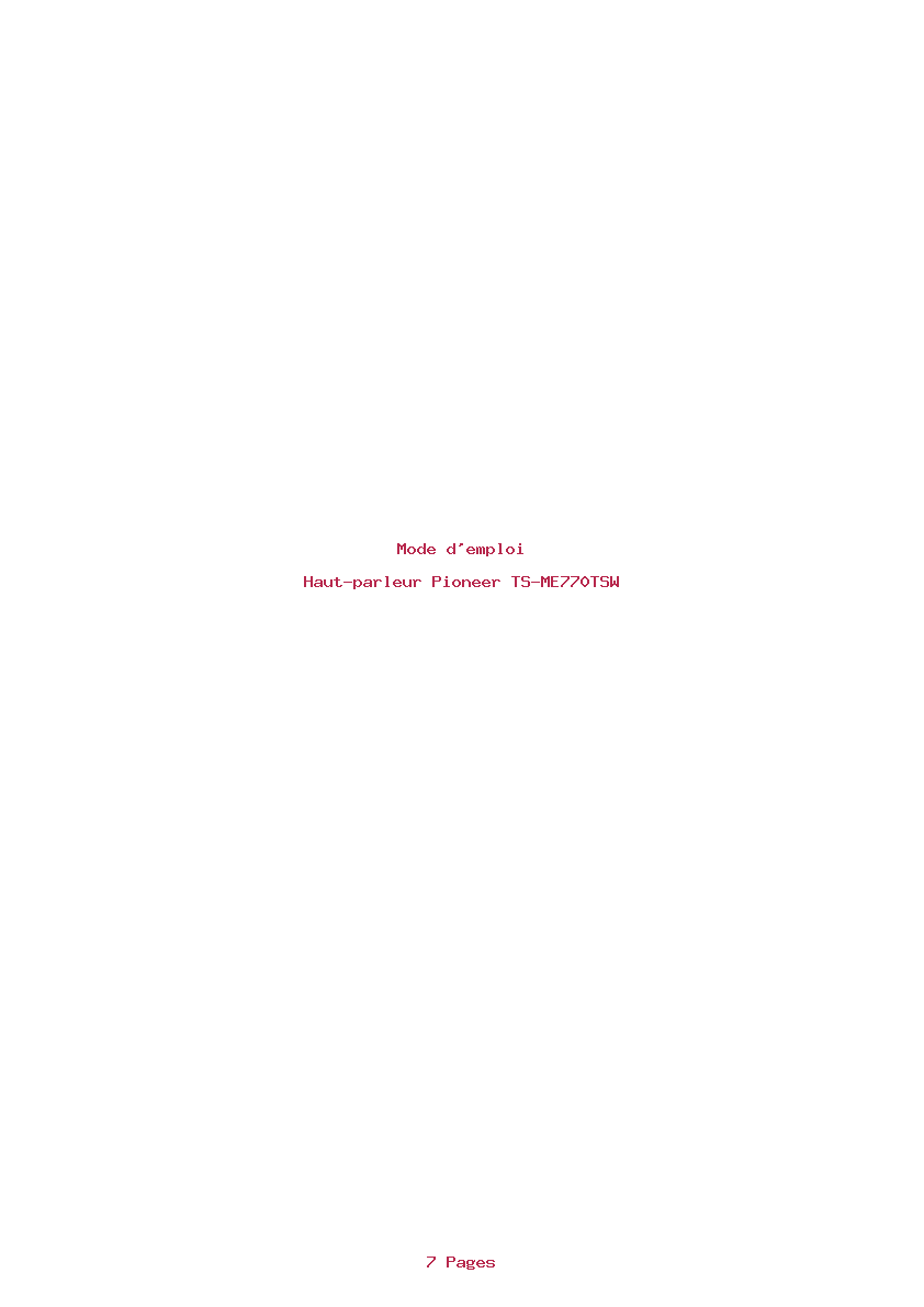 Image de la première page du manuel de l'appareil TS-ME770TSW