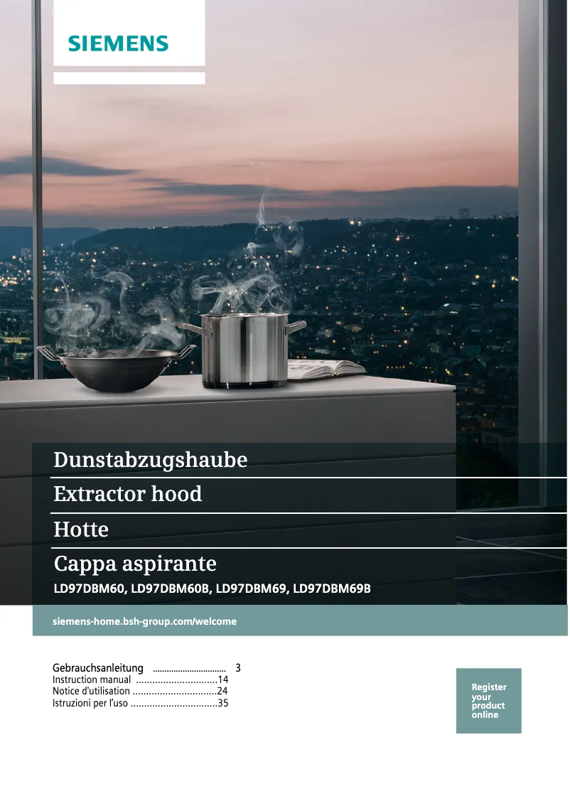 Page 1 de la notice Manuel d'utilisation et d'entretien Siemens LD97DBM69B