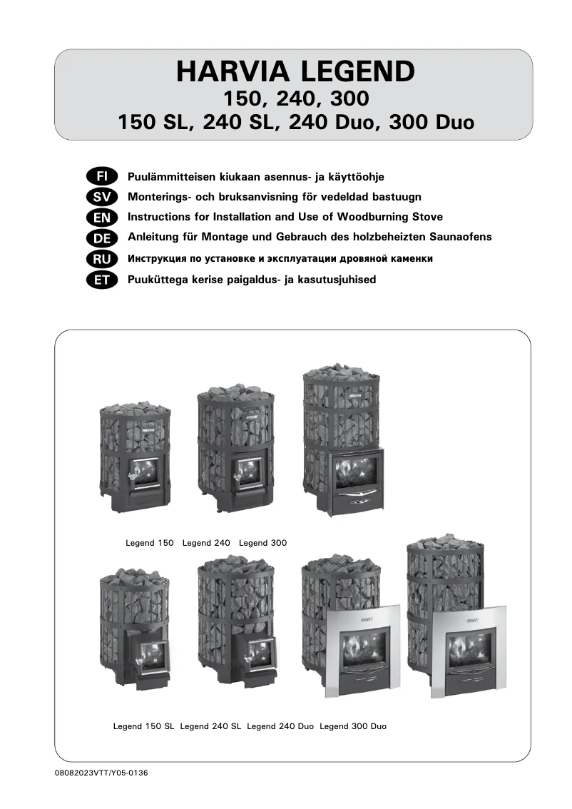 Page 1 de la notice Manuel utilisateur Harvia Legend 10 WK240LDSL