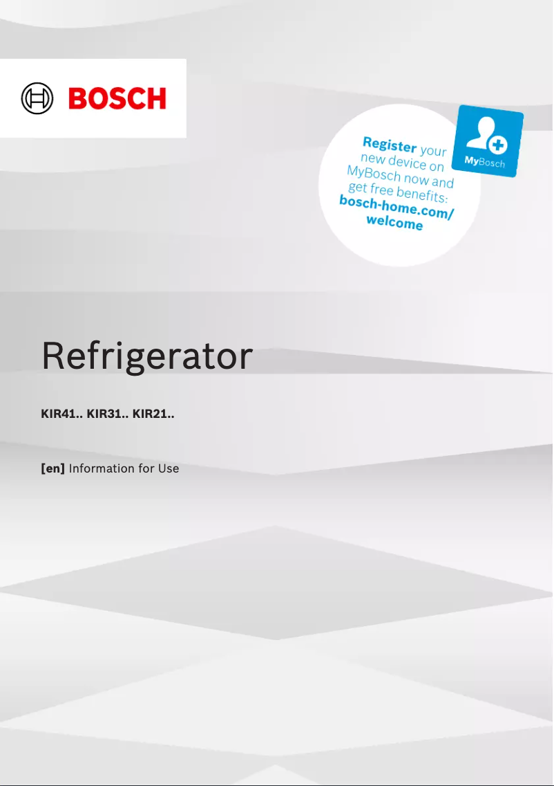Page 1 de la notice Manuel utilisateur Bosch Serie 4 KIR41VFE0G