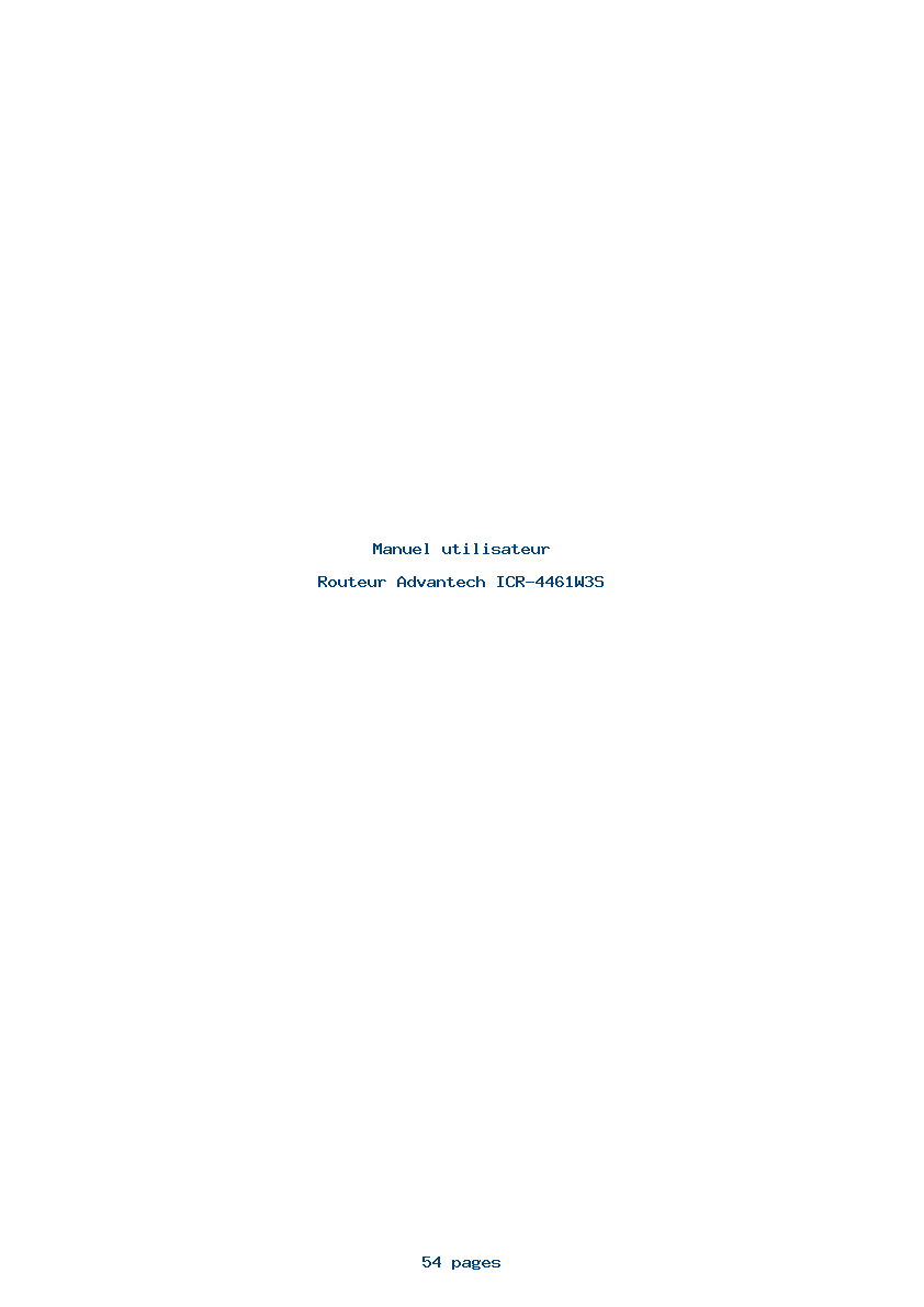 Page 1 de la notice Manuel utilisateur Advantech ICR-4461W3S