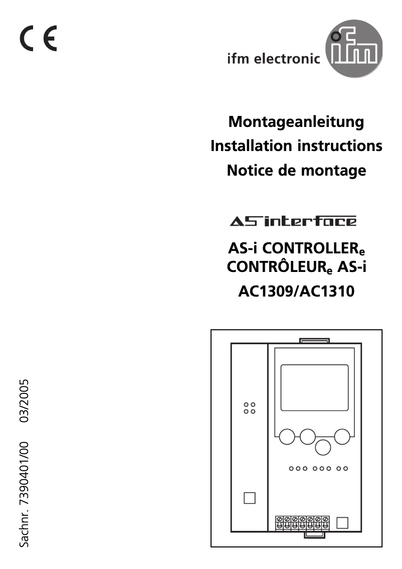 Page 1 de la notice Manuel utilisateur IFM AC1310