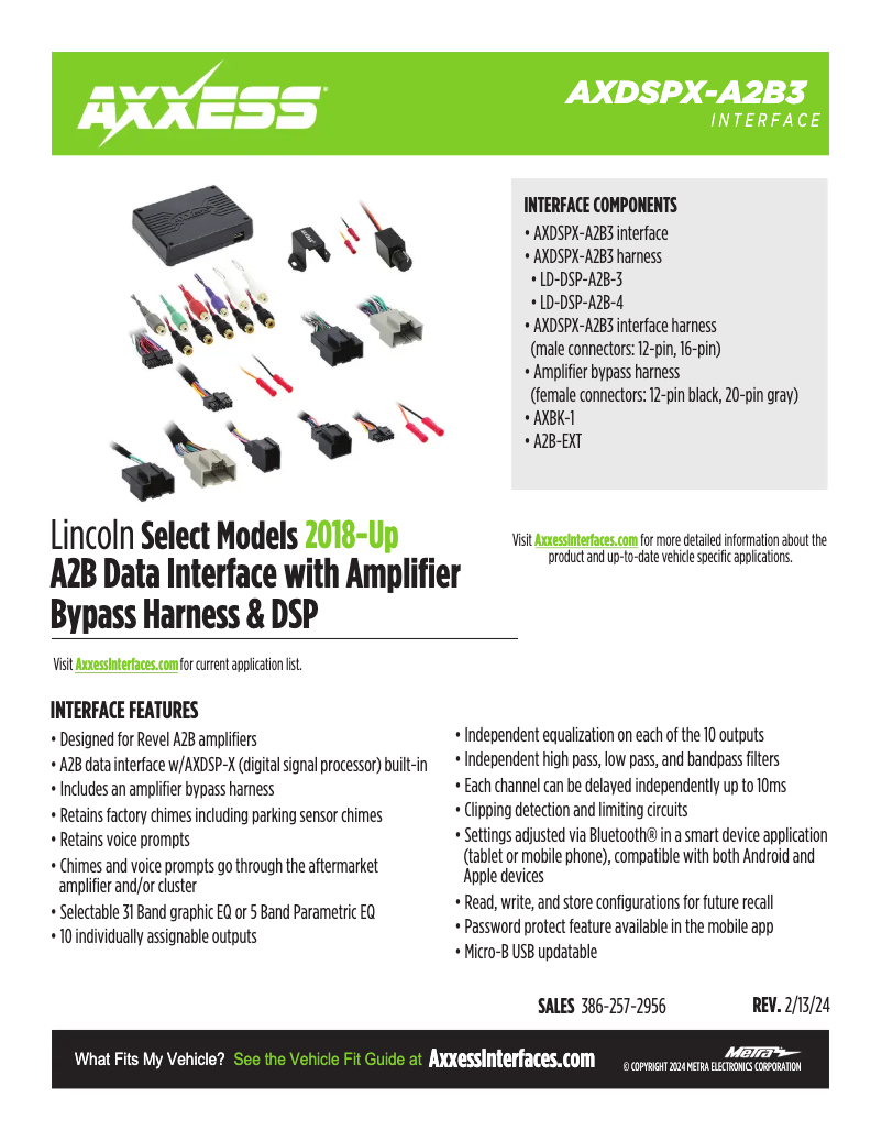 Page 1 de la notice Fiche technique AXESS AXDSPX-A2B3