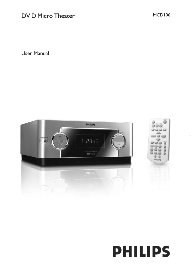 Page 1 de la notice Manuel utilisateur Philips MCD106