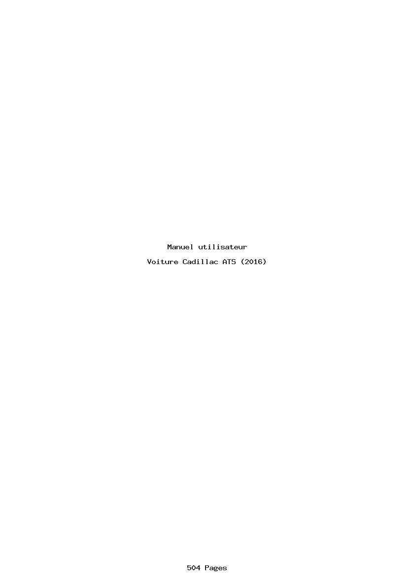 Page 1 de la notice Manuel utilisateur Cadillac ATS (2016)