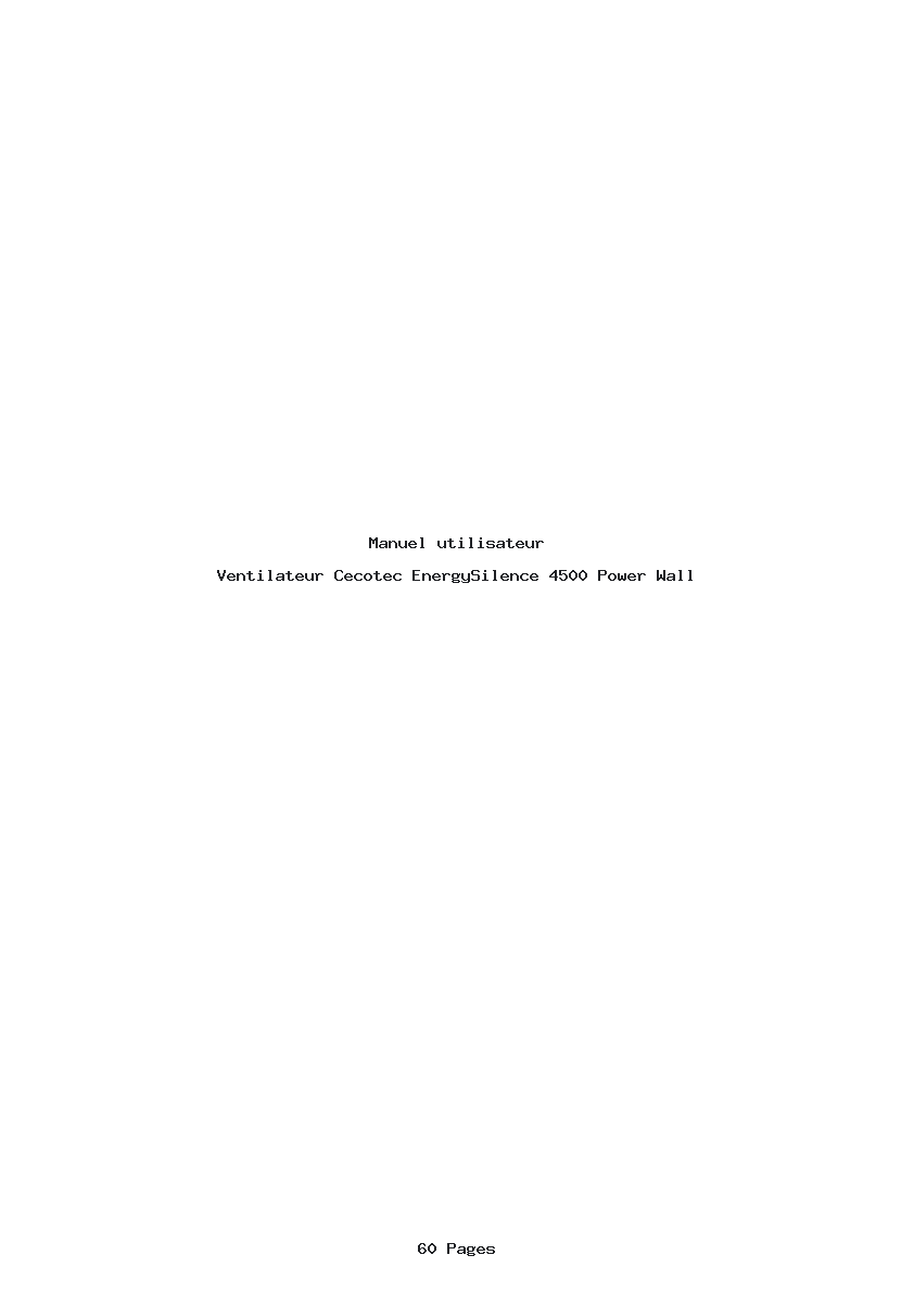 Page 1 de la notice Manuel utilisateur Cecotec EnergySilence 4500 Power Wall