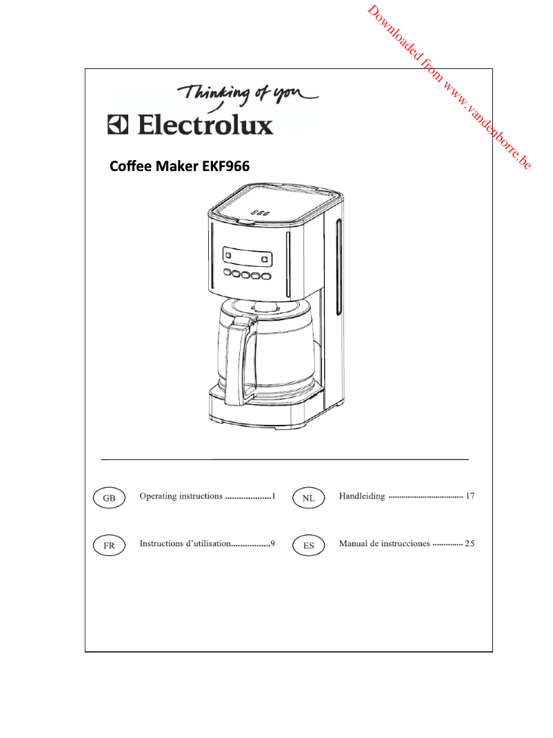 Page 1 of the manual User Manual Electrolux EKF966