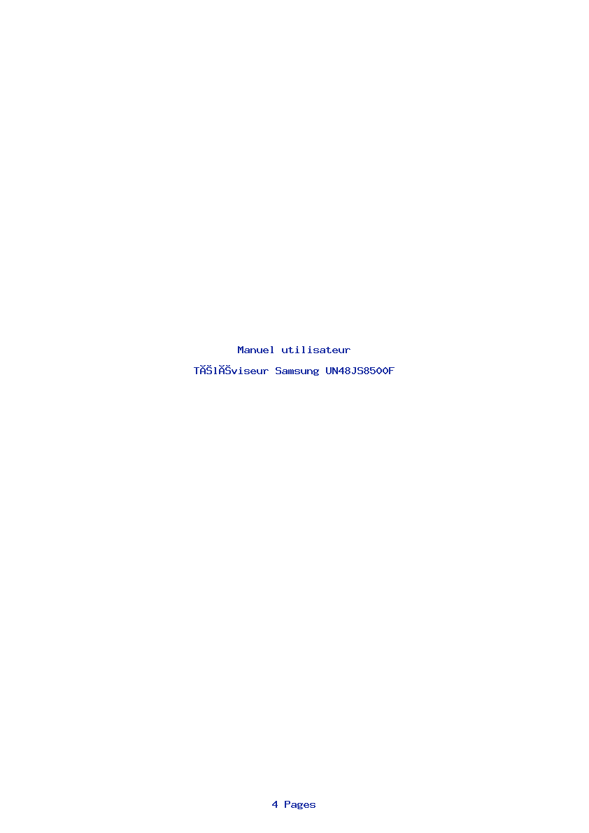 Page 1 de la notice Manuel utilisateur Samsung UN48JS8500F