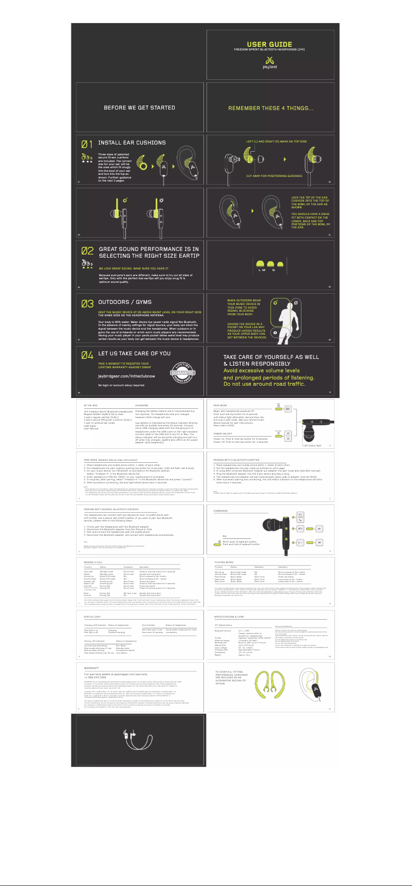 Página 1 del manual Manual de usuario JayBird JF4