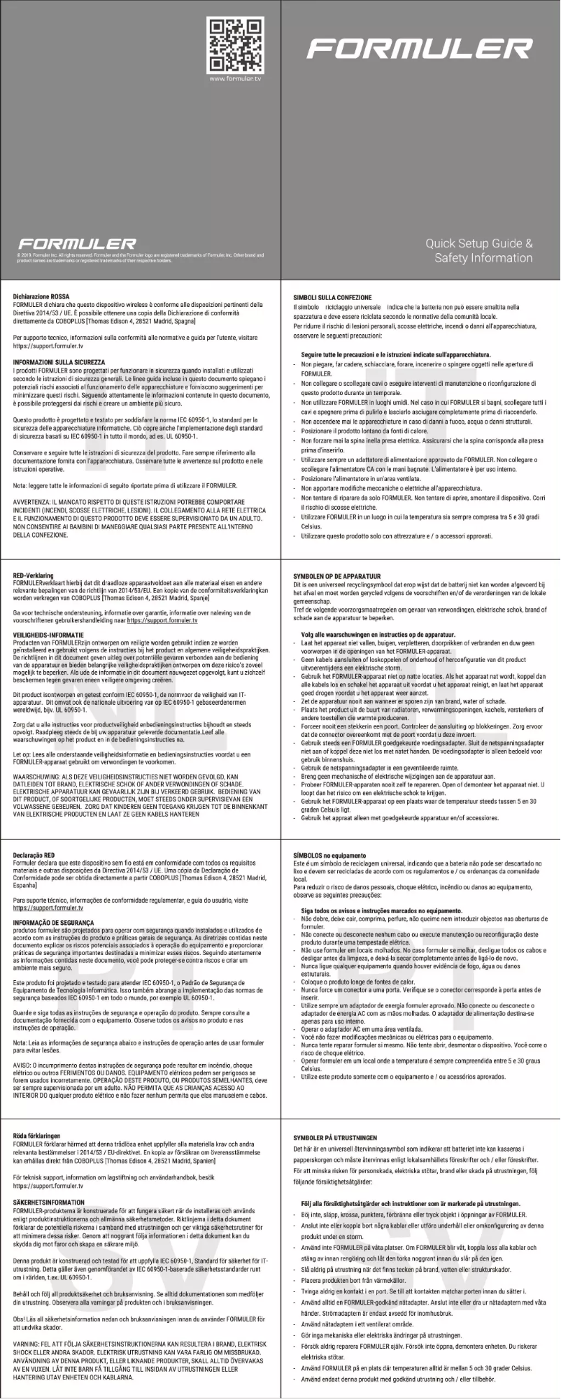 Página 1 del manual Manual de usuario Formuler Zx 5G