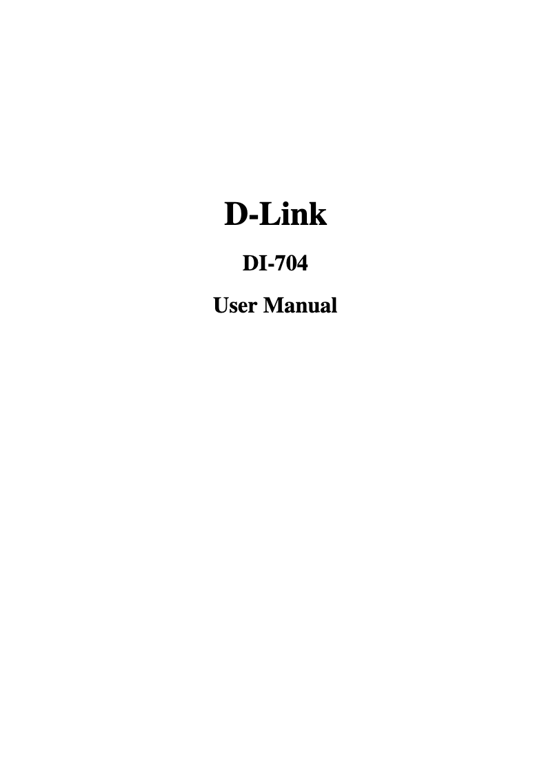 Page 1 de la notice Manuel utilisateur D-Link DI-704