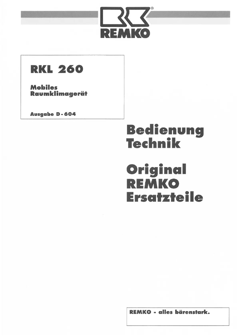 Página 1 del manual Manual de usuario Remko RKL 260