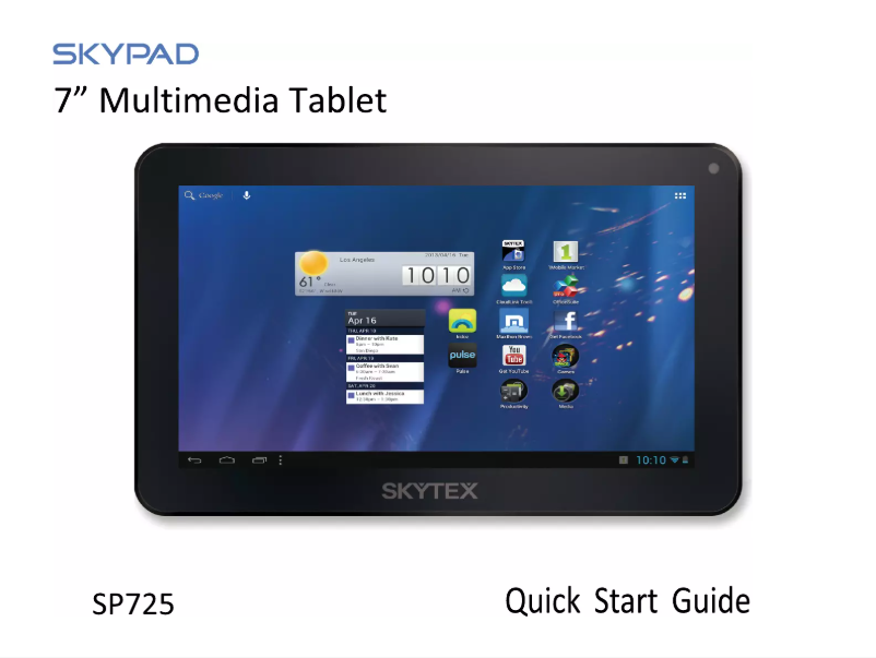 Page 1 of the manual User Manual Skytex Skypad SP725