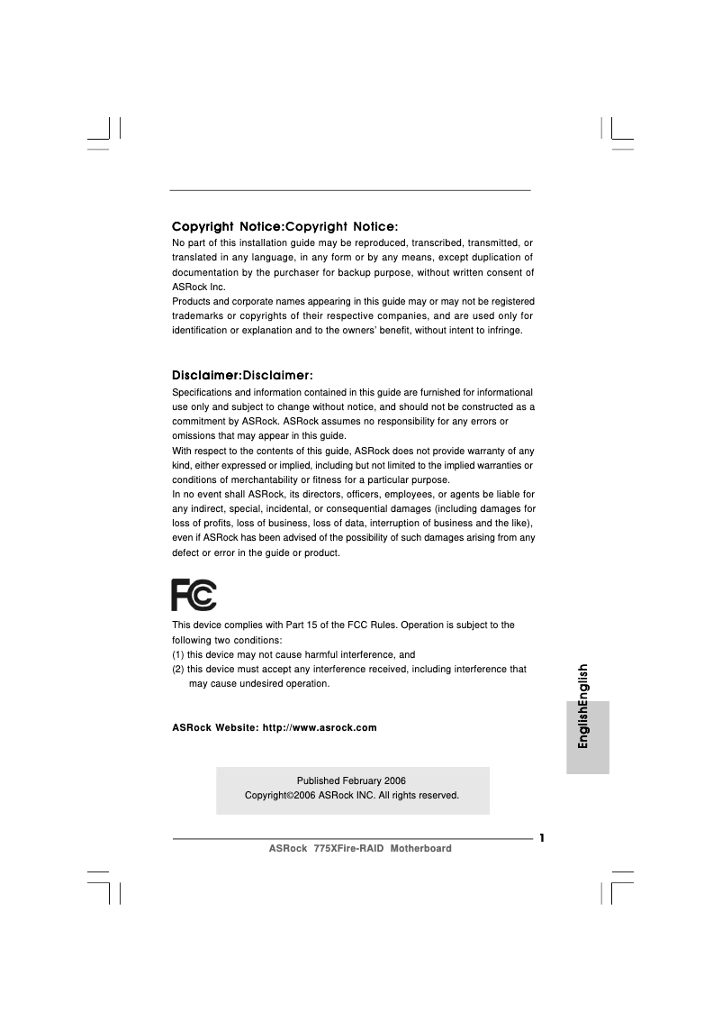 Página 1 del manual Manual de usuario Asrock 775XFire-RAID