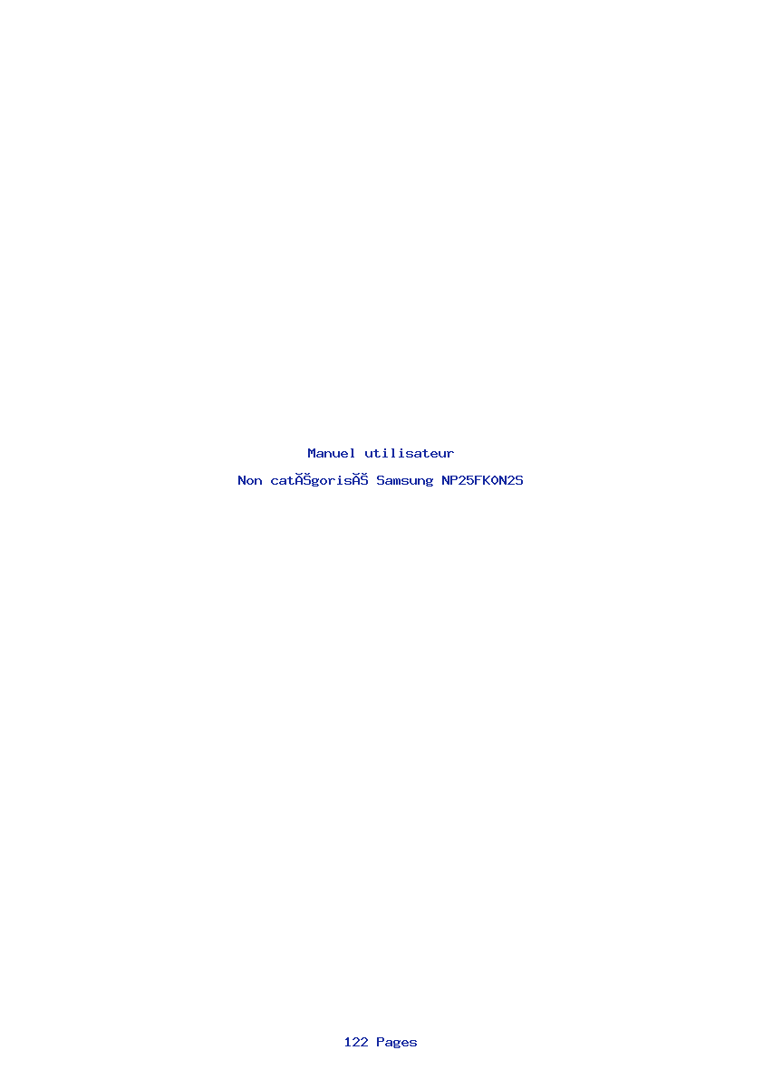 Page 1 de la notice Manuel utilisateur Samsung NP25FK0N2S