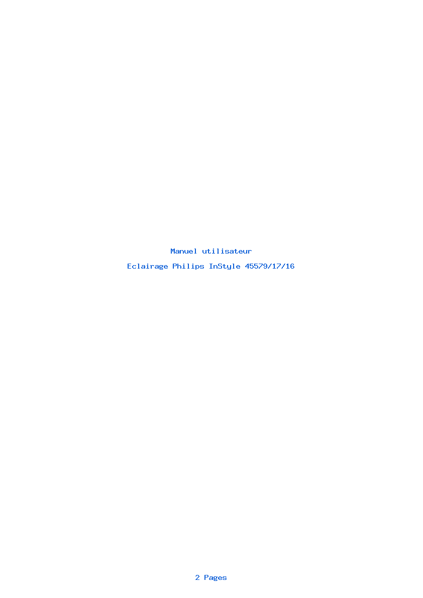 Page 1 de la notice Manuel utilisateur Philips InStyle 45579/17/16