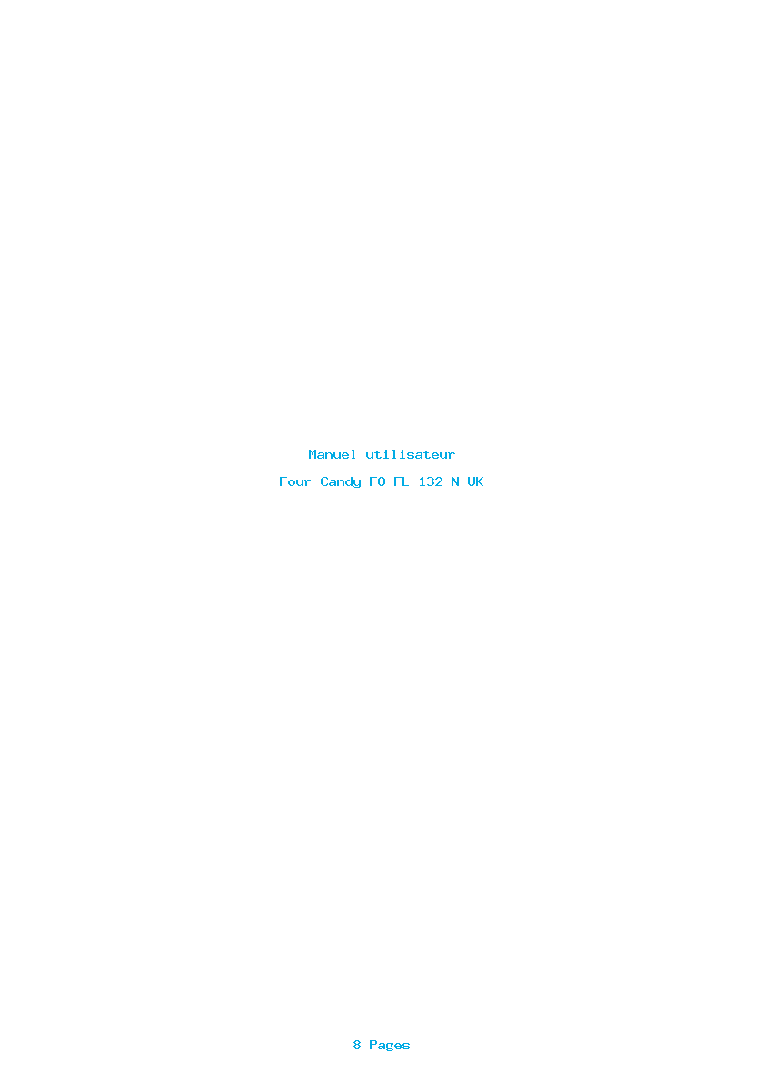 Page 1 de la notice Manuel utilisateur Candy FO FL 132 N UK