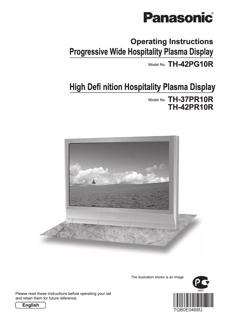 Page 1 de la notice Manuel utilisateur Panasonic TH-37PR10R