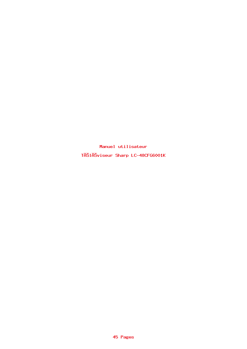 Page 1 de la notice Manuel utilisateur Sharp LC-48CFG6001K