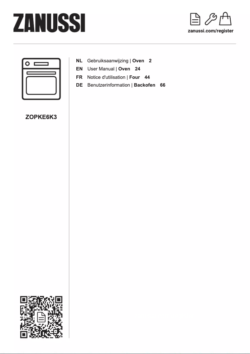 Page 1 de la notice Manuel utilisateur Zanussi ZOPKE6K3
